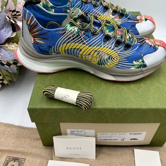 Men’s Gucci blue run low top sneakers size 10.5 made in Italy - Picture 3 of 8